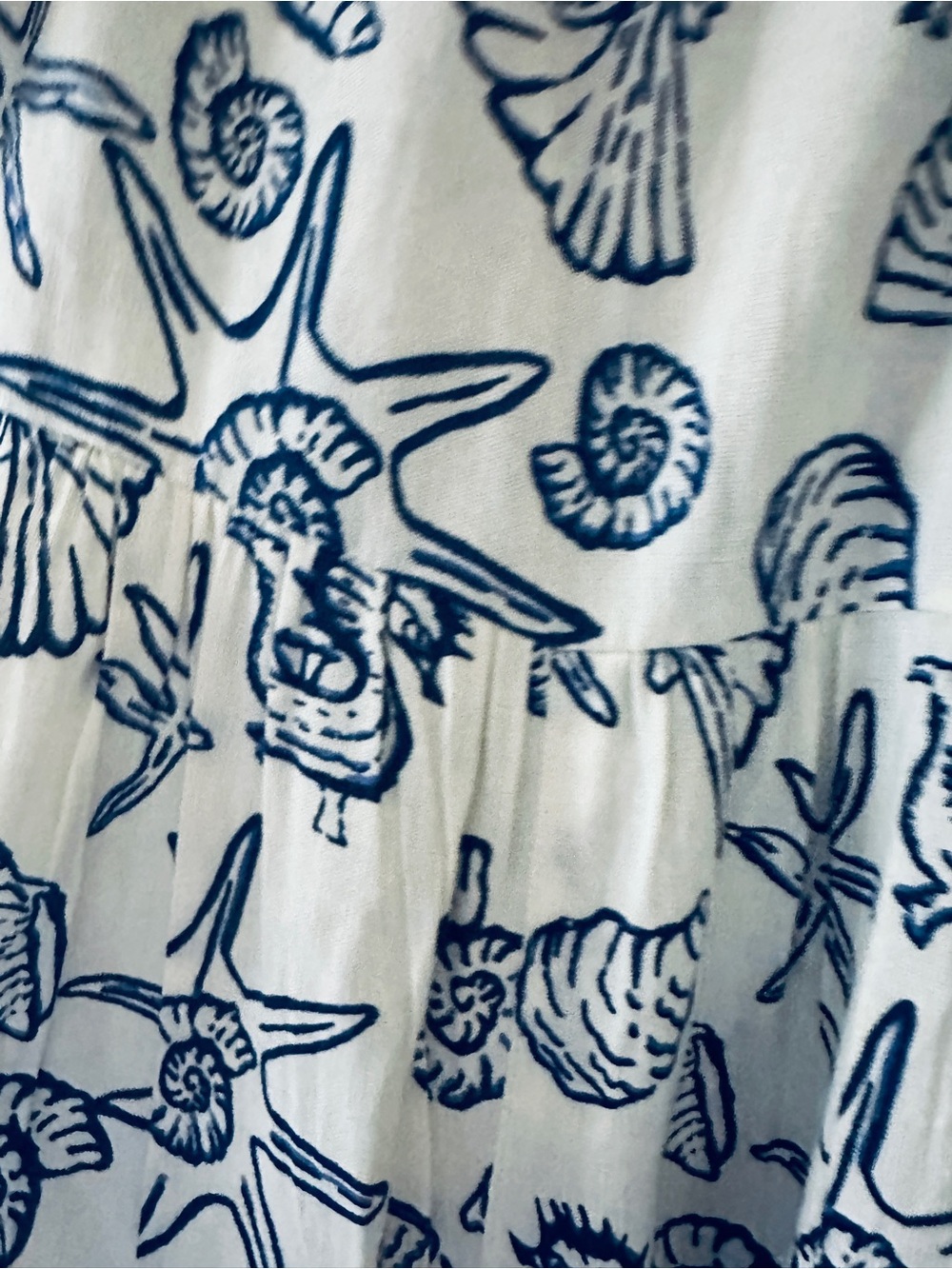 Jumpsuit -Wide Leg -Sz Medium- by Nado Navy and Ivory Shell-Print Linen Blend - Picture 6 of 11